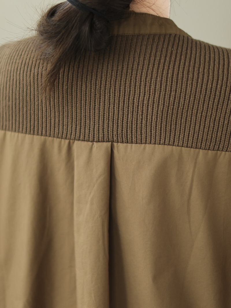 Women's Knitted Loose Literary Retro Cotton Color Matching Shirt