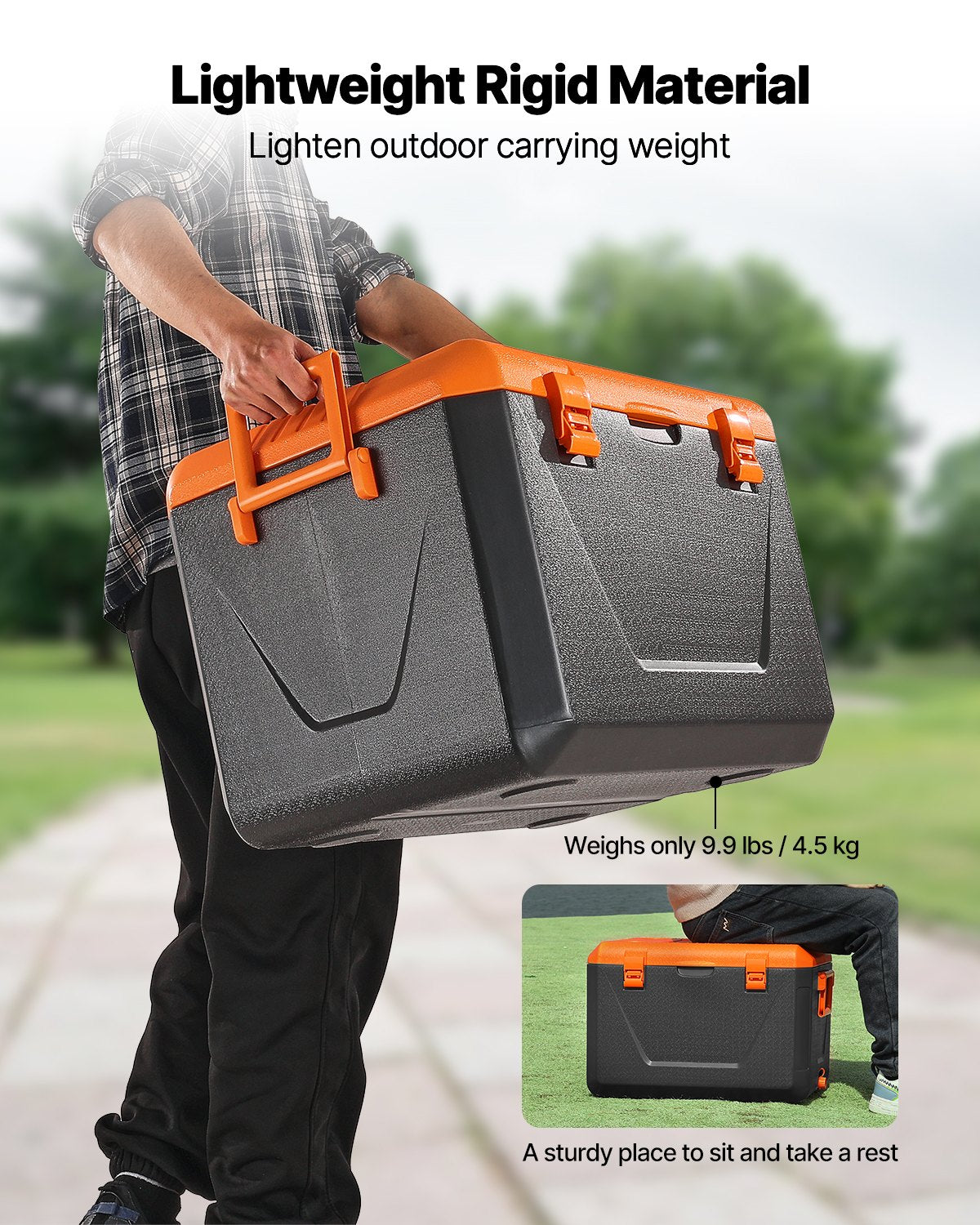 Portable Hard Cooler 63QT | 90-Can Capacity with Cup Holder