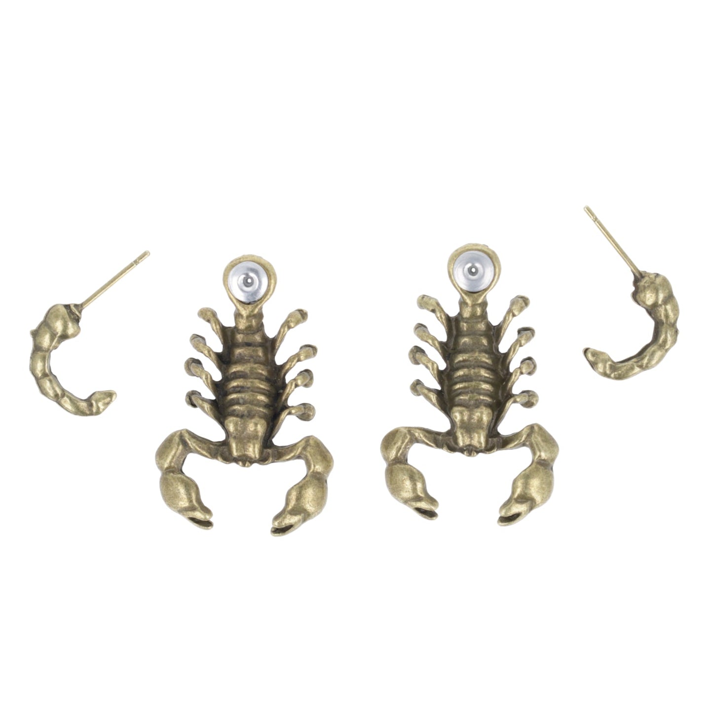 Scorpion 2 Piece Stud Earrings (Antique Gold Plated)