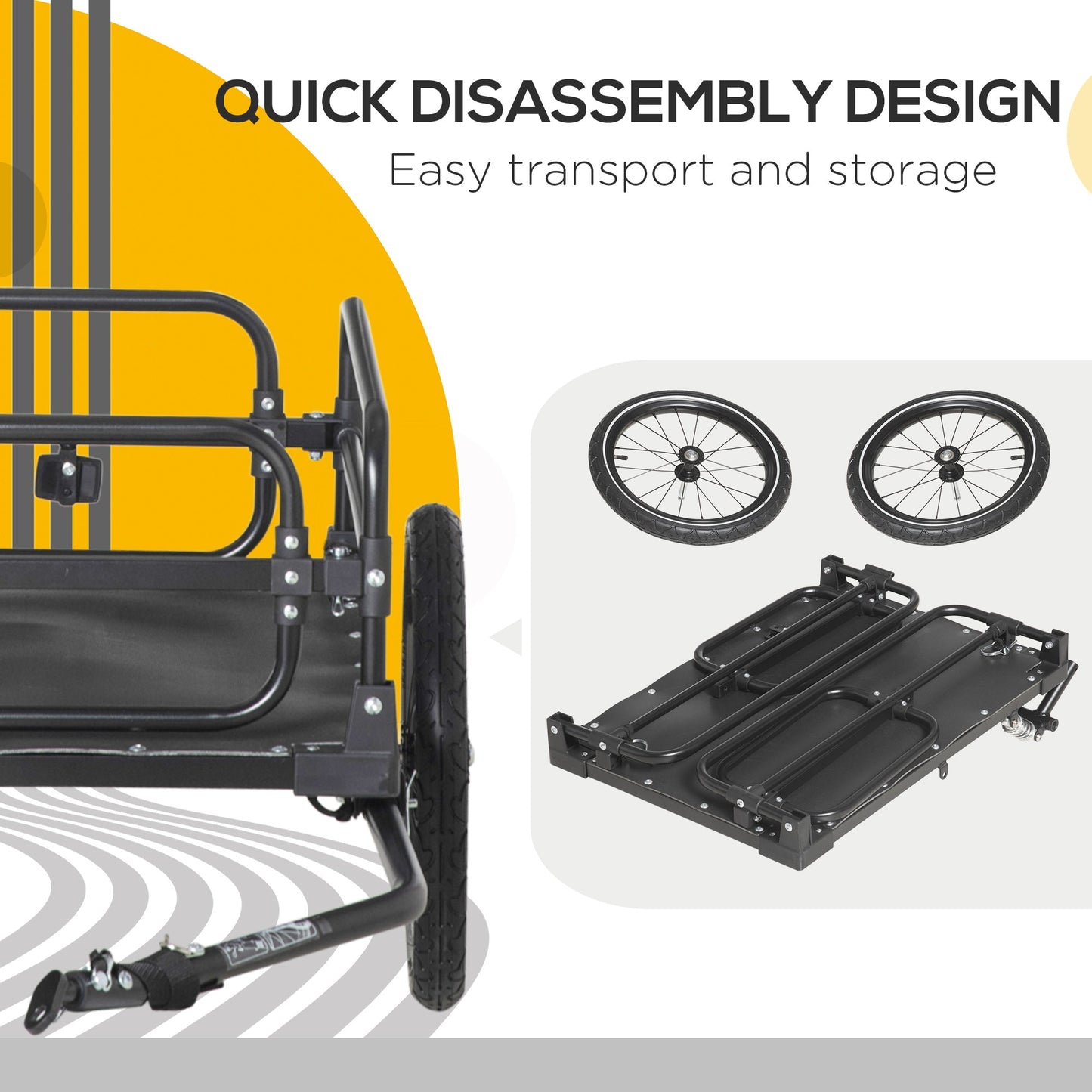 Bike Cargo Trailer & Wagon | 88 lb Capacity, Suspension & Triple Safety Visibility