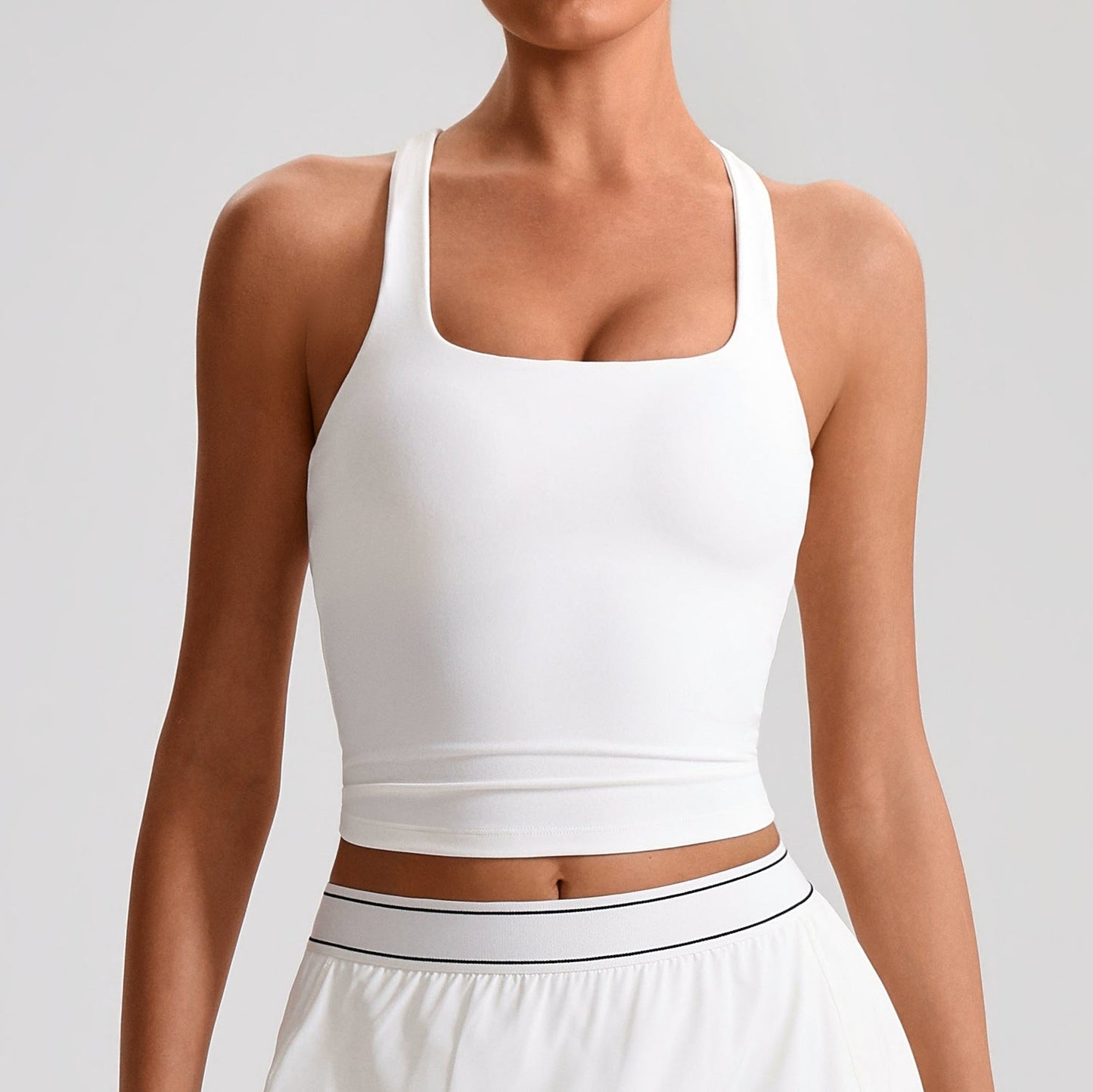 Women's Longline Sports Bra – High-Coverage Active Bra for Yoga & Gym