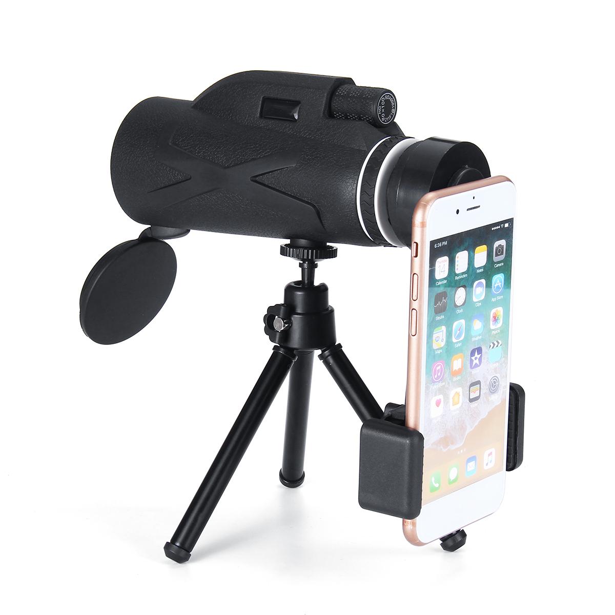 80x40 Portable Monocular Telescope – BAK4 Roof Prism, Phone Clip & Low-Light Vision