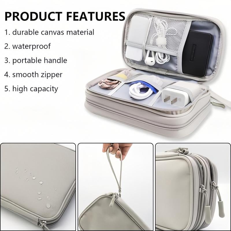 üî•Travel Cable Organizer Pouch, Double Layers All-in-One Storage Bag for Cord