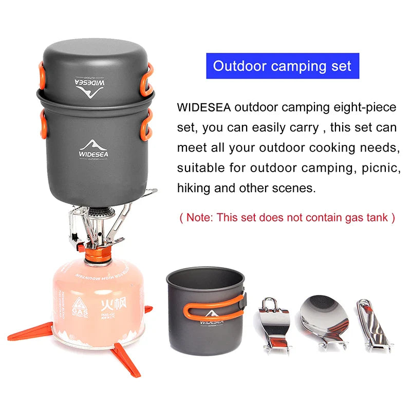 Aluminum Alloy Camping Cookware Set – 1L, Foldable, Tableware Included, Serves 3