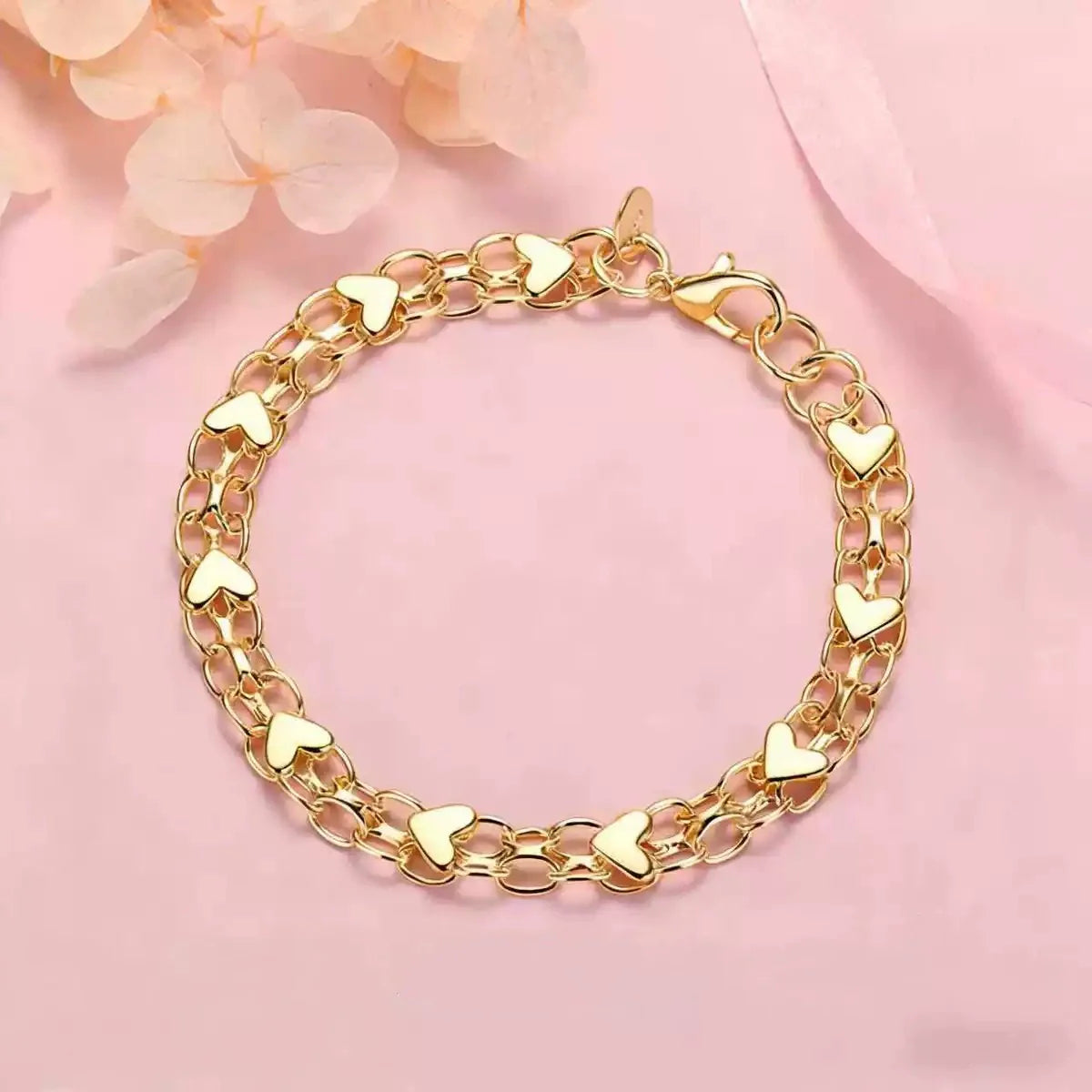 üì¢üì¢40% OFF !! ‚è∞Double Chain Heart Charm Bracelet