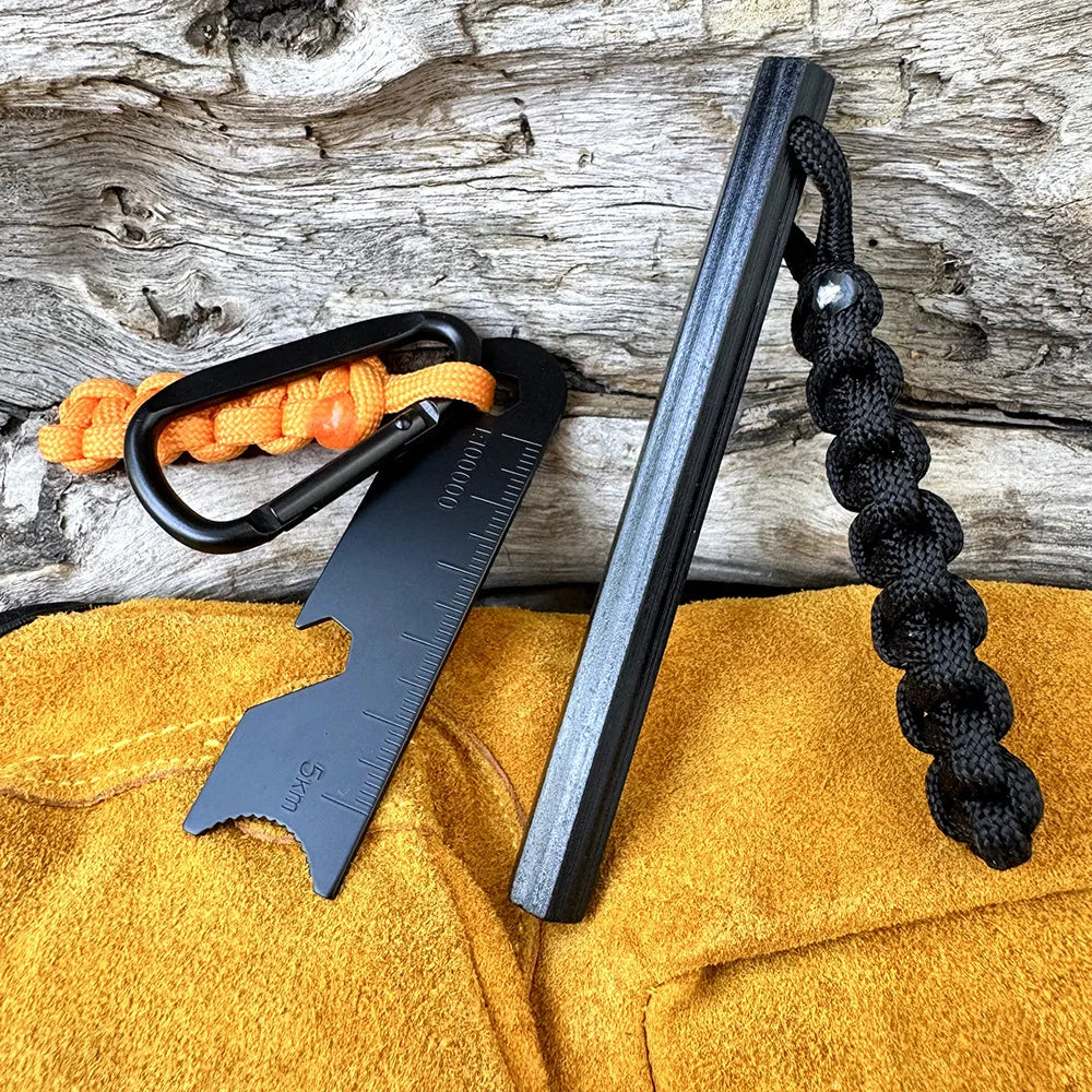 Magnesium Flint Rod Fire Starter Kit with Compass & Whistle – Camping Hiking Survival Tool