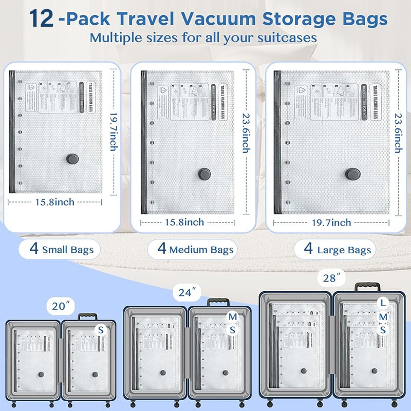 üéÅ Cordless Travel Vacuum Storage Compression Bag Set