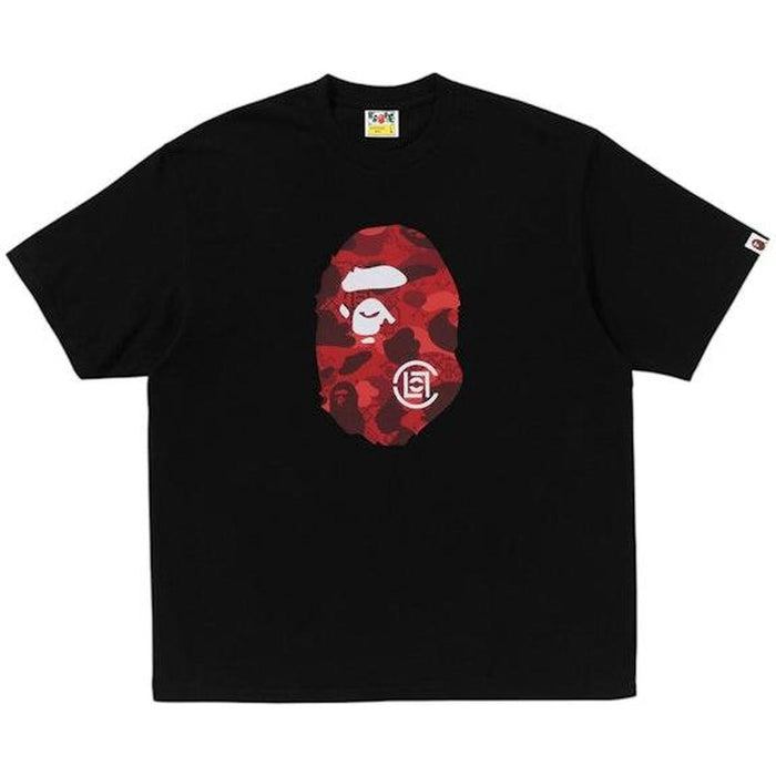 BAPE x CLOT Camo Ape Head T-Shirt Black