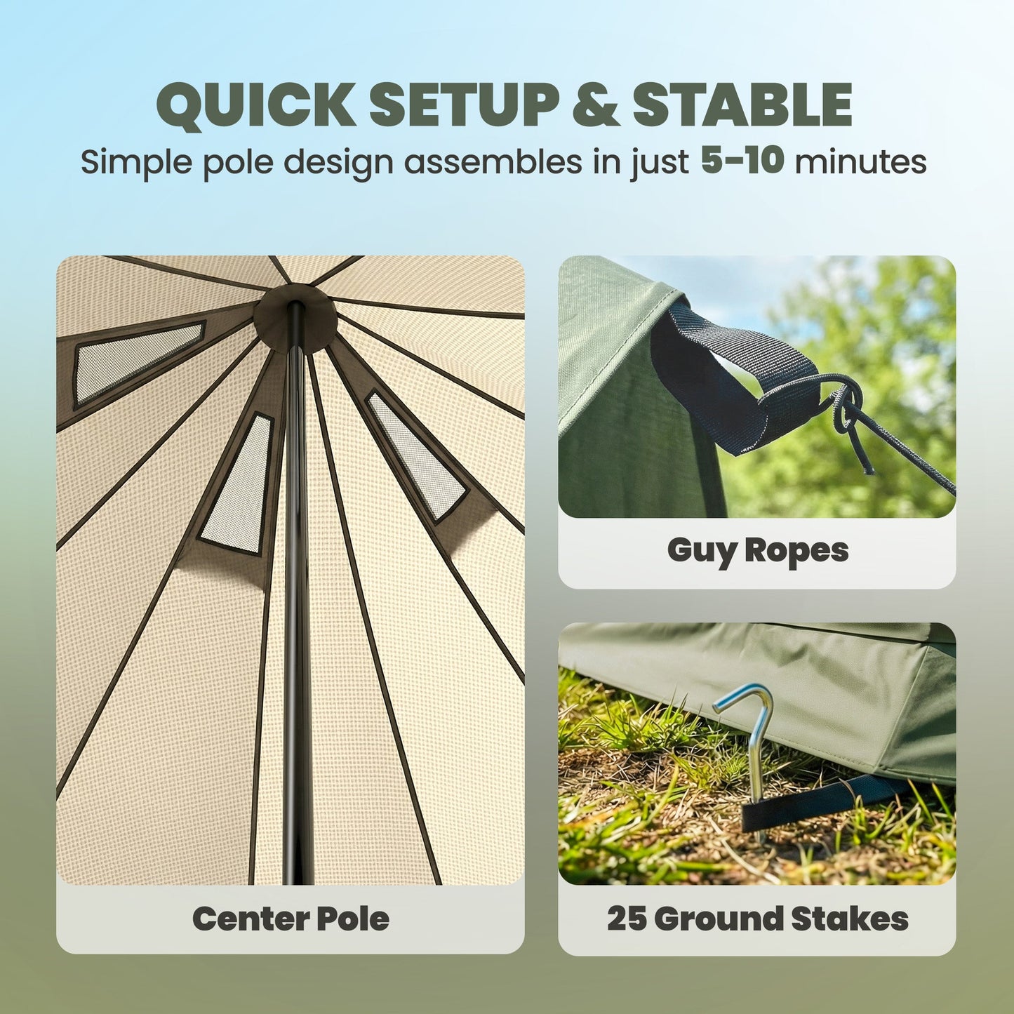 4-6 Person Teepee Tent with Stove Jack – 4-Season Hot Tent
