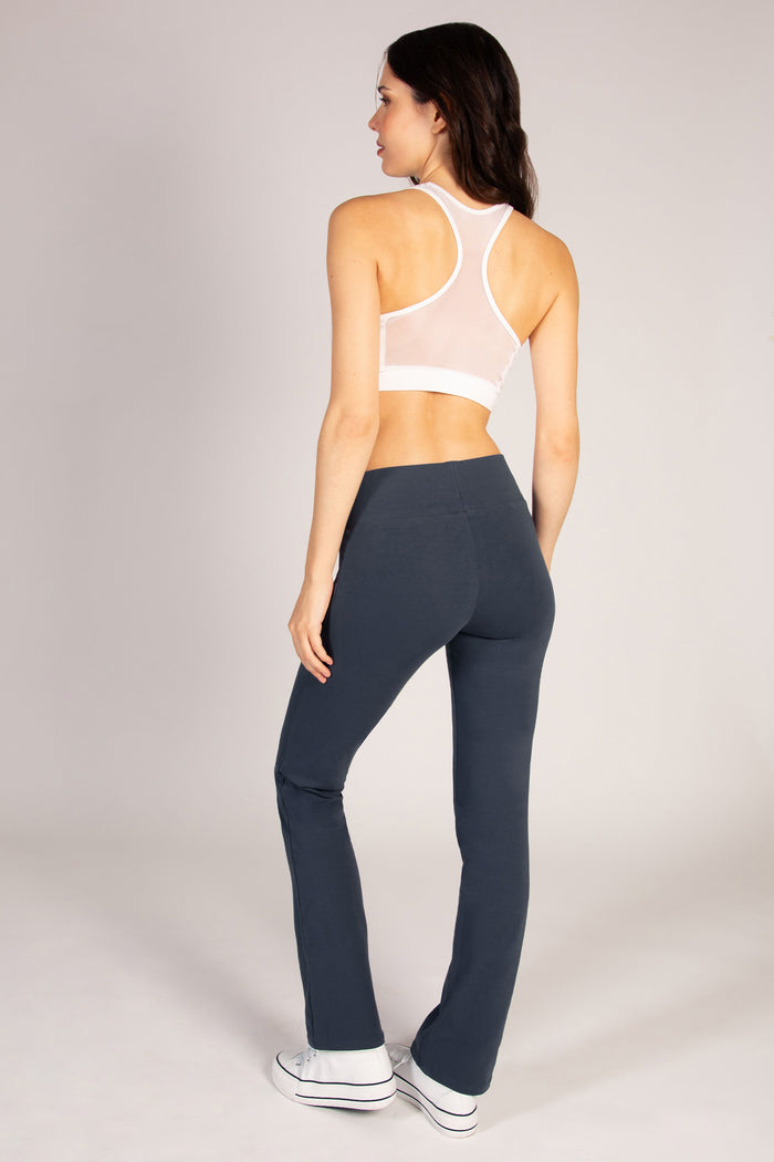 Women's bootcut jersey trousers in flared shape, designed for low impact workouts by Pineapple Dance Studios