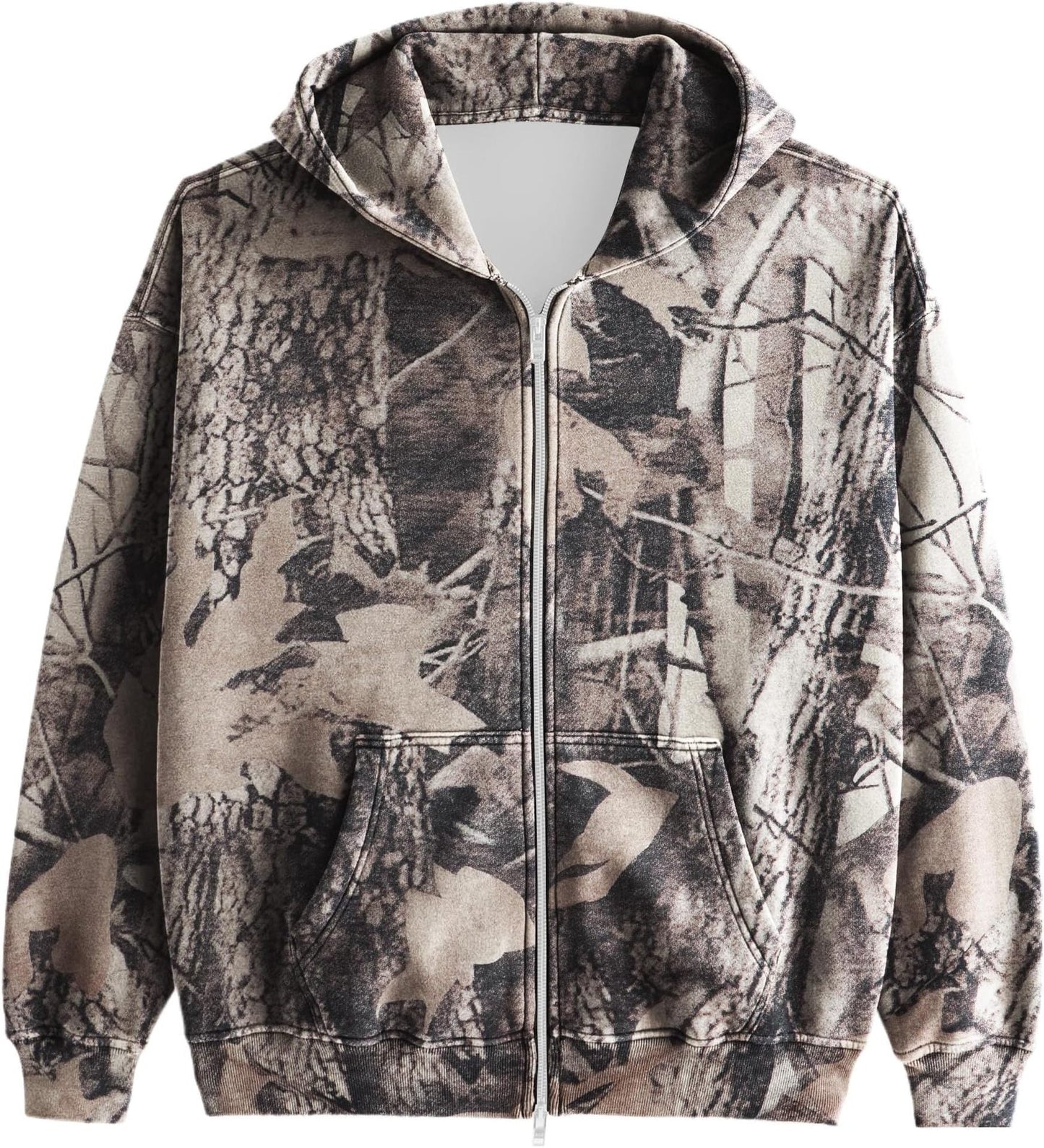 Unisex Printed Hooded Jacket – Casual Zip-Up Outerwear