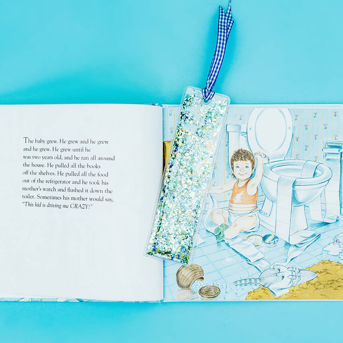 Blue + Green Confetti Bookmark