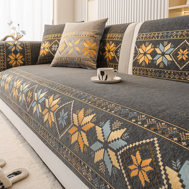 üå∏ Non-Slip Bohemian Chenille Sofa Cushion Cover ‚Äì Soft, boho pattern & machine washable ‚Äì Non-slip backing, fits most sofas ‚Äì perfect for cozy home decor or pet-friendly spaces üêæ