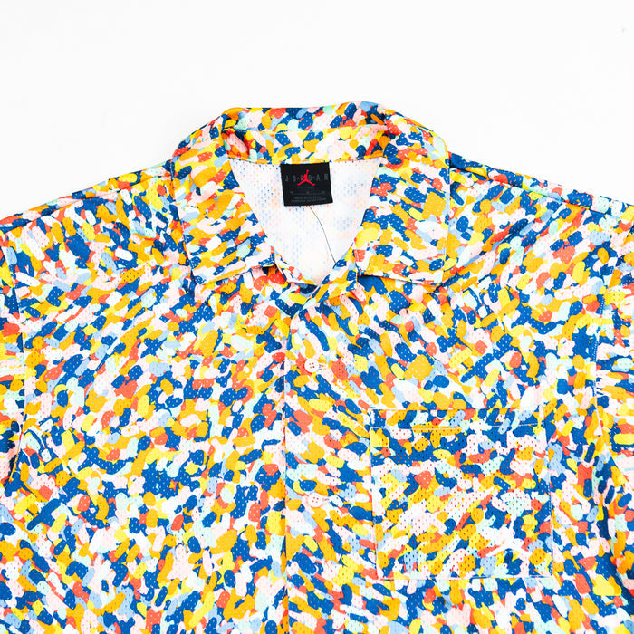 Jordan Essentials Mesh S/S Button-Up Shirt (Legend Pink/White)