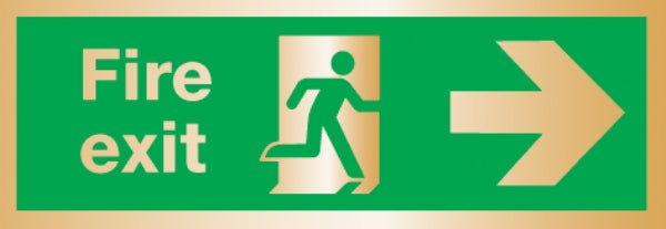 fire exit arrow right (Brushed Aluminium)