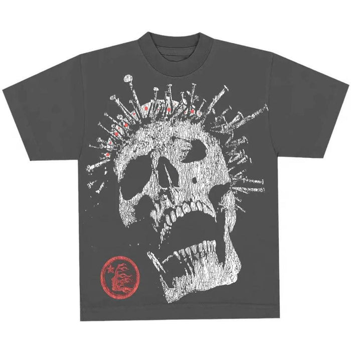 Hellstar Crowned Skull Rhinestone Tee Black