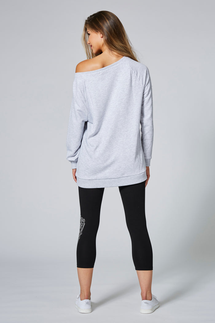 Woman wearing Pineapple Grey Monster Sweatshirt