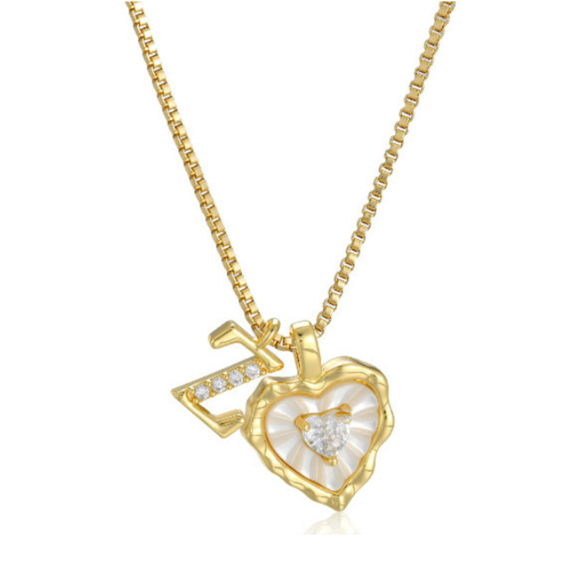 üíéüí• Heart Shaped Letters Micro Pave Chain Necklace ‚Äì Initial Pendant, Titanium Steel, Adjustable ‚ú®