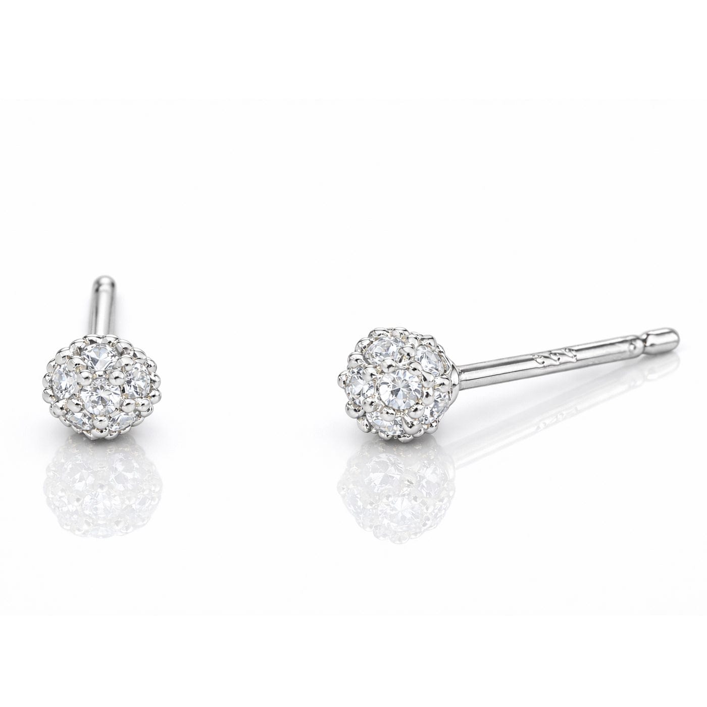 Mini Pave Ball Post Earrings