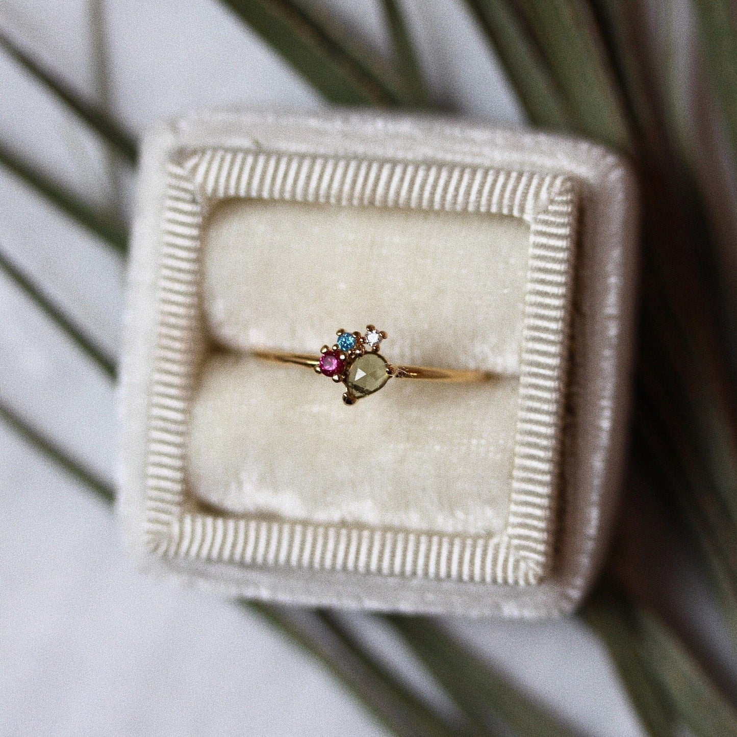 Rainbow Cluster Gemstone Ring
