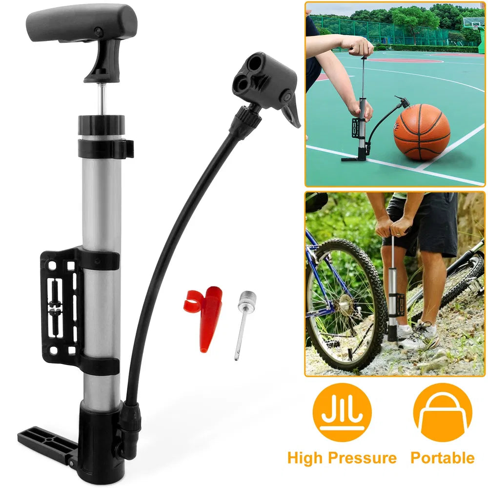 Mini Bike Pump | 116 PSI, Leak-Proof, Portable with Mount Bracket & Ball Needle