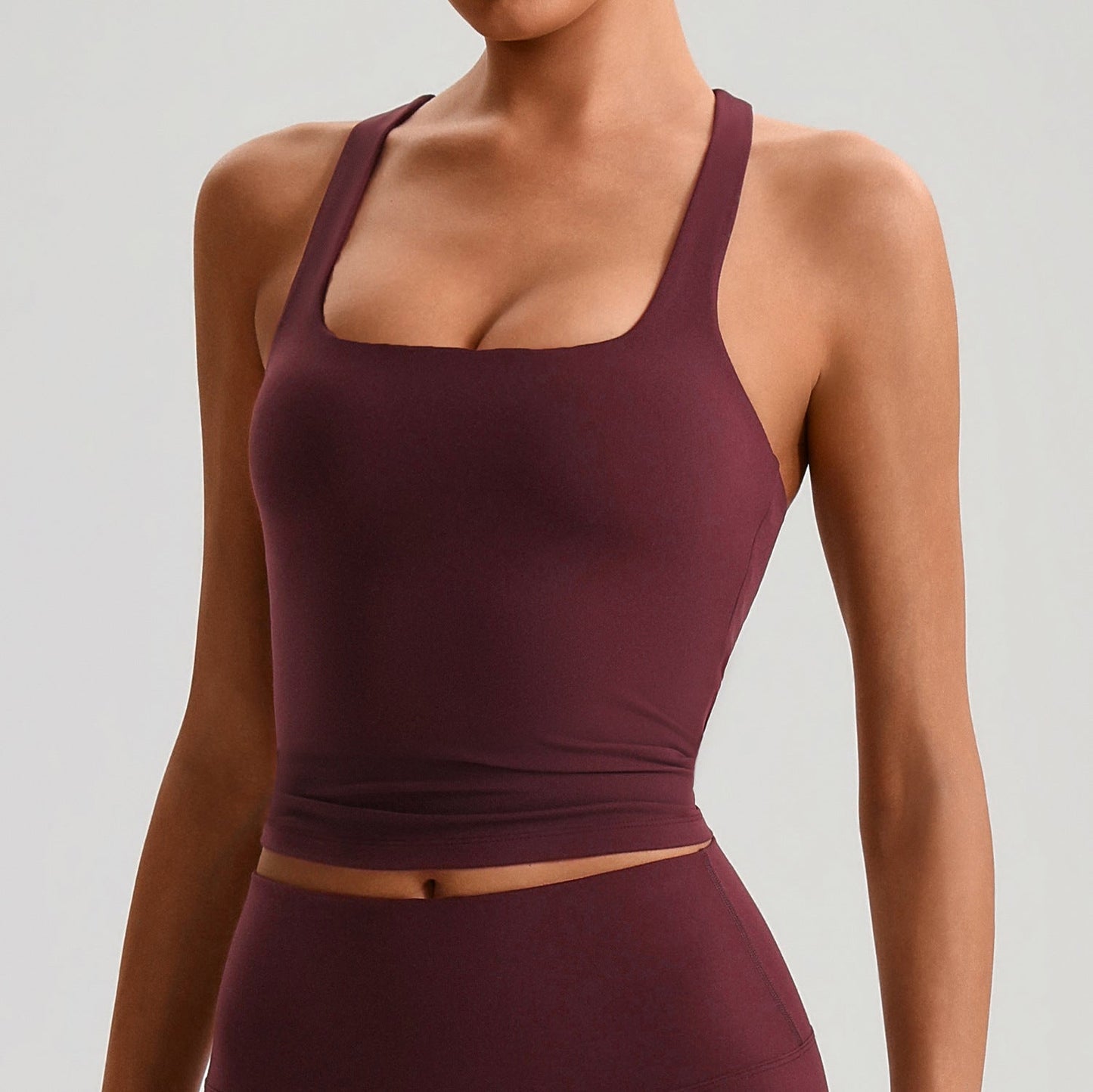 Women's Longline Sports Bra – High-Coverage Active Bra for Yoga & Gym