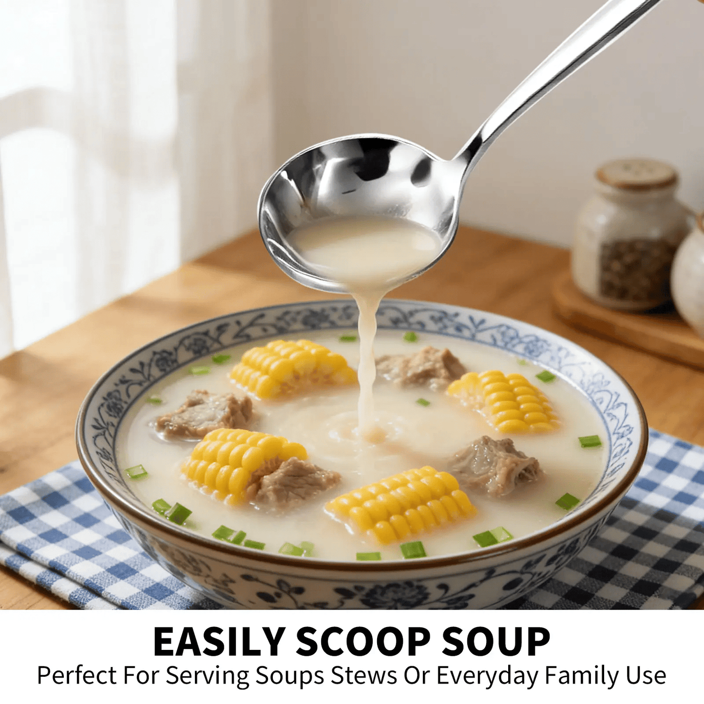 üç≤ 4/6 PCs Stainless Steel Soup Spoon Set