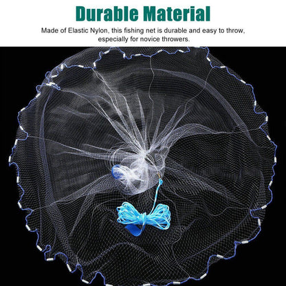 Fishing Cast Net – Strong Nylon Mesh, Easy Throw, 6FT Radius