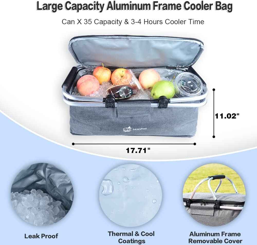 140L Collapsible All-Terrain Wagon with Canopy & Cooler Bag | Folding Cart with Brake