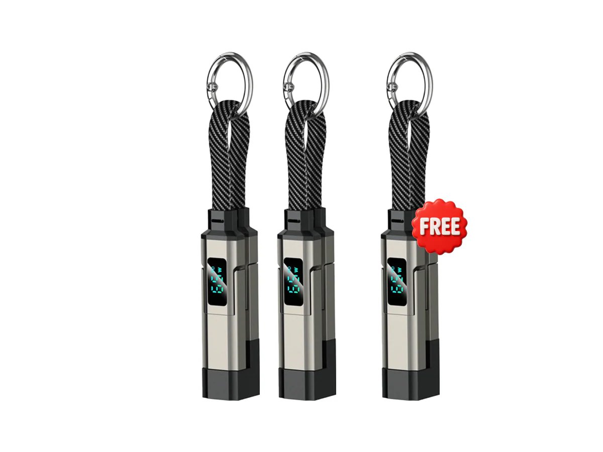 üî•Limited Time SALE 40% OFFüî•4-in-1 Digital Display Keychain Charging Cable
