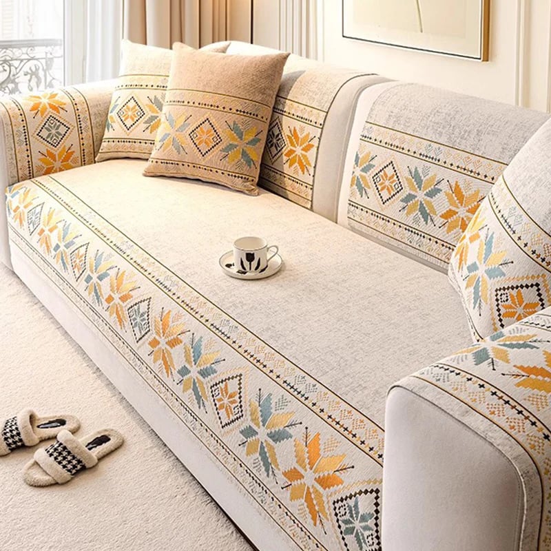 üå∏ Non-Slip Bohemian Chenille Sofa Cushion Cover ‚Äì Soft, boho pattern & machine washable ‚Äì Non-slip backing, fits most sofas ‚Äì perfect for cozy home decor or pet-friendly spaces üêæ