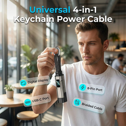 üî•Limited Time SALE 40% OFFüî•4-in-1 Digital Display Keychain Charging Cable