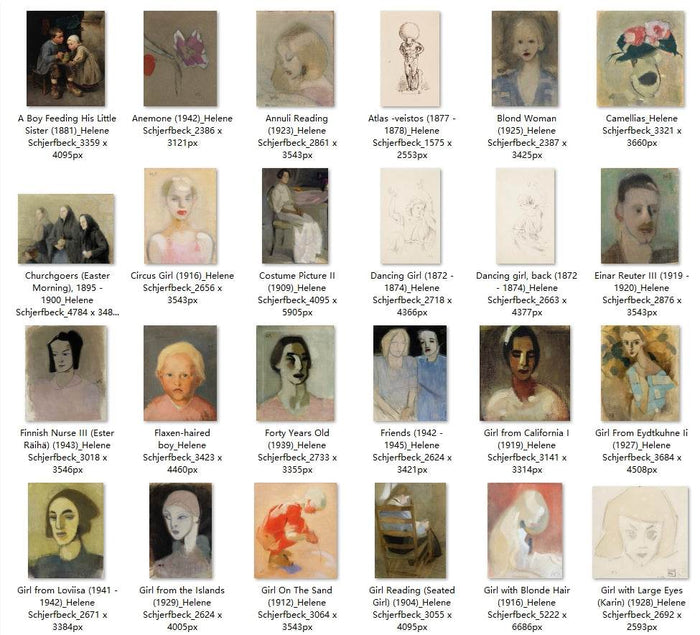 121 Painting Images by Helene Schjerfbeck Finnish, 1862 – 1946 - Tibetan Buddhist thangka, front view