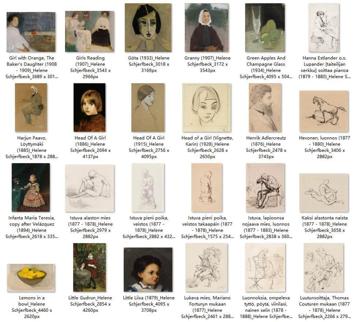 121 Painting Images by Helene Schjerfbeck Finnish, 1862 – 1946 - Tibetan Buddhist thangka, detailed view