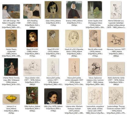 121 Painting Images by Helene Schjerfbeck Finnish, 1862 – 1946 - Tibetan Buddhist thangka, detailed view