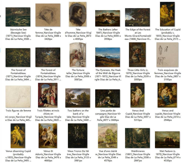 122 Painting Images by Narcisse-Virgile Diaz de La Peña French, 1808 - 1876 - Tibetan Buddhist thangka, view 5
