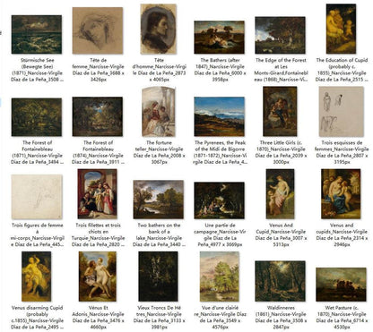 122 Painting Images by Narcisse-Virgile Diaz de La Peña French, 1808 - 1876 - Tibetan Buddhist thangka, view 5