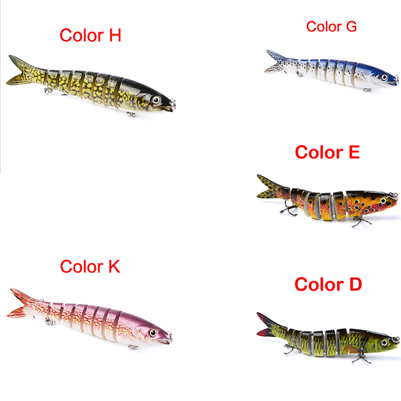 Multi-Jointed Hard Fishing Lure – 19g, Rattle Ball, Light-Reflecting, 12 Colors