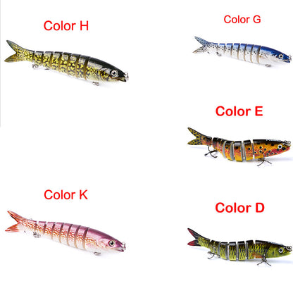 Multi-Jointed Hard Fishing Lure – 19g, Rattle Ball, Light-Reflecting, 12 Colors
