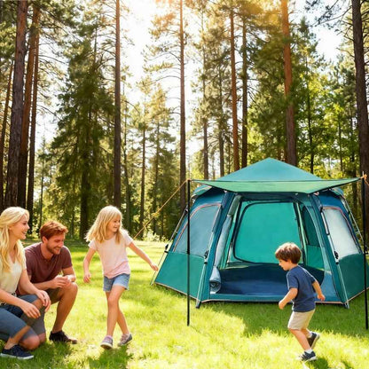 4–6 Person Pop-Up Family Camping Tent – 30-Second Setup, 9.2ft Starlight Mesh Roof & 1500mm Waterproof