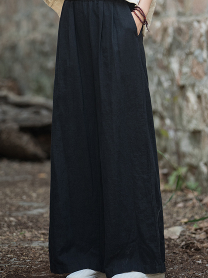 Women's Casual Summer Artistic Retro Wide-leg Loose Bottom