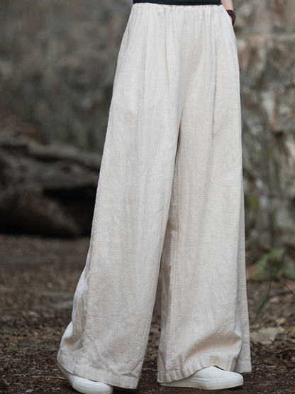 Women's Casual Summer Artistic Retro Wide-leg Loose Bottom