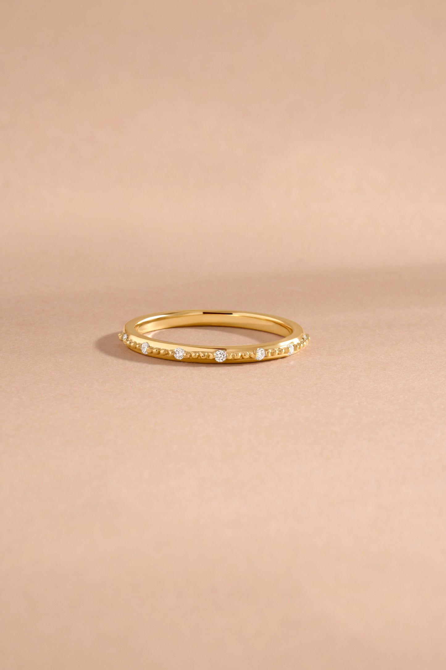 14K Solid Gold Lab Grown Diamond Mia Stacking Ring
