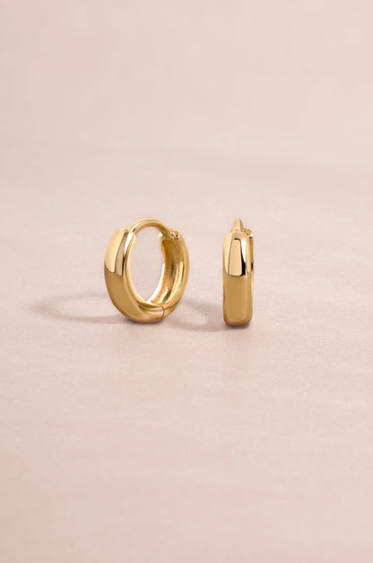 14K Solid Gold Chunky Huggies