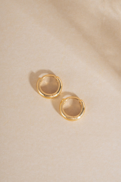 14K Solid Gold Chunky Huggies