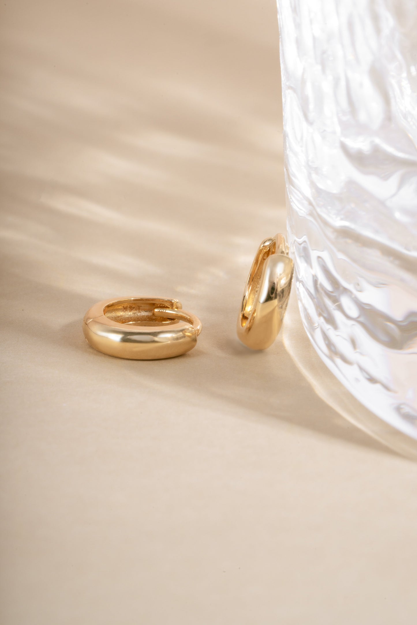14K Solid Gold Chunky Huggies