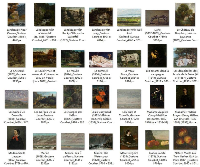 158 Painting Images by Gustave Courbet French, 1819-1877 - Tibetan Buddhist thangka, close-up detail