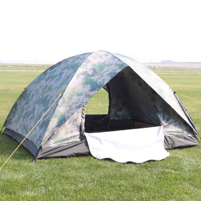 Camouflage Camping Tent – Fiberglass Poles, 170T Polyester, 1–4 Person, 4 Styles