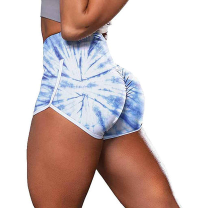 Women's Tie-Dye Hip-Lift Fitness Shorts – High-Waist Active Shorts