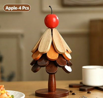 ü™µ Solid Wood Heat Resistant, Protect Table From Scalding - Tree Shaped Foldable Wooden TrivetüéÑ